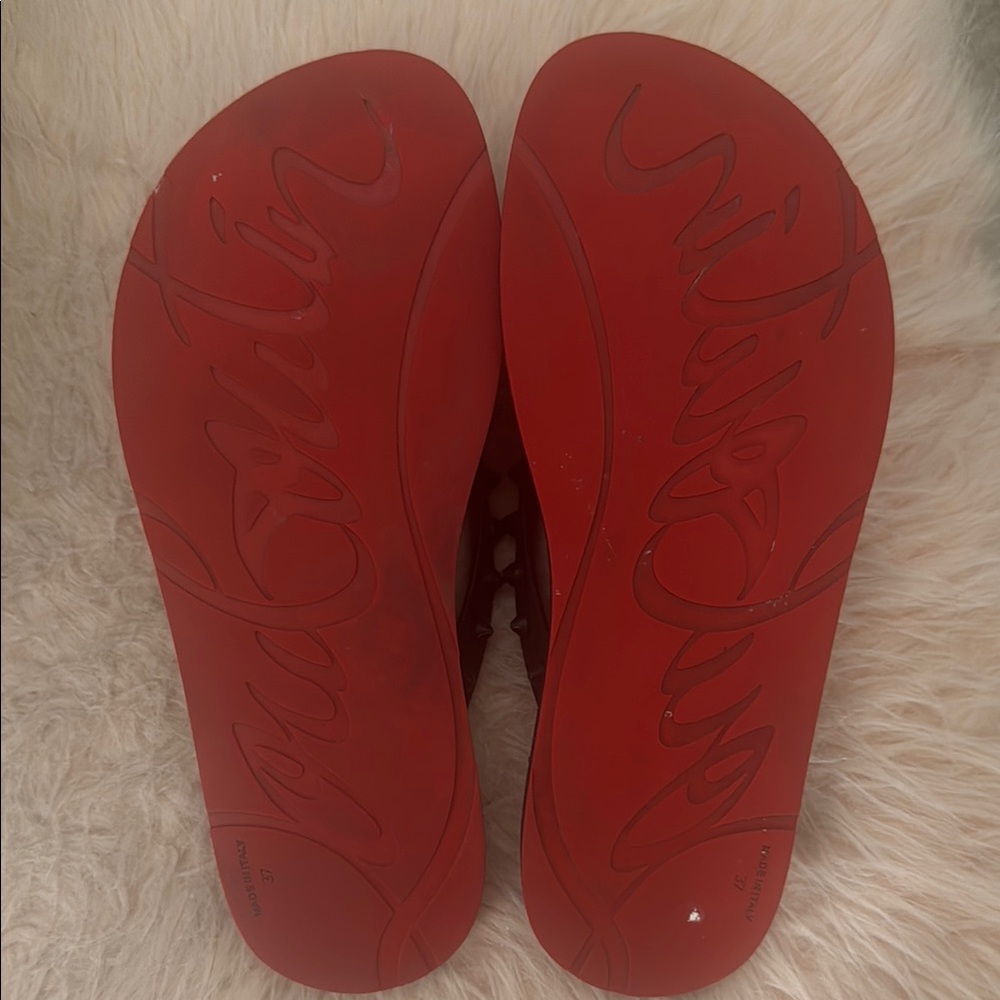 Christian Louboutin Black Loubi Flip Donna Flats - Picture 4 of 4